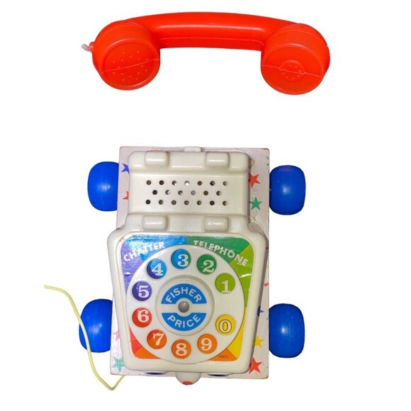 Fisher-Price Chatter Telephone Toy With Blue Wheels & Red Receiver - Picture 15 of 16